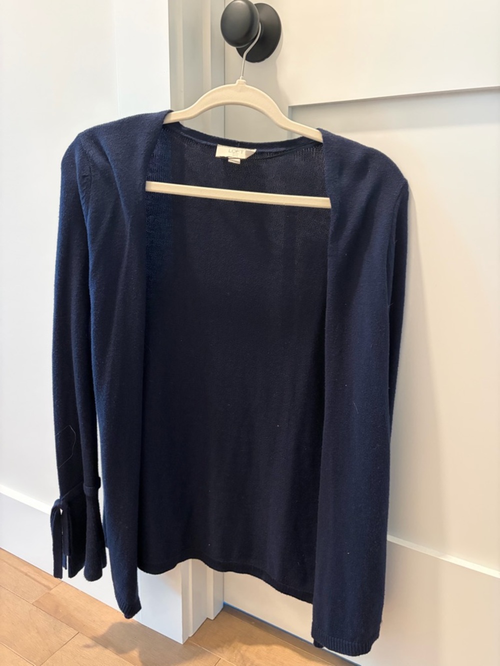 LOFT Navy Open-Front Lightweight Cardigan
